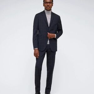 Kenneth Cole Mens Slim fit 2 Piece Suit 38 R / 31 Waist Dark Blue